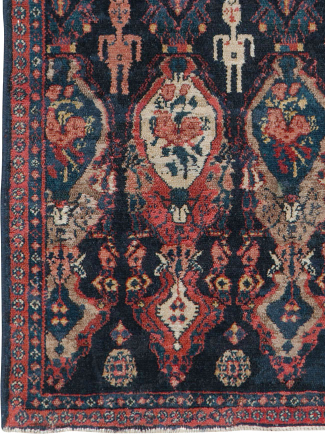 Vintage Persian Senneh Pictorial Rug (Pair: 1 of 2), No.25705 - Galerie Shabab