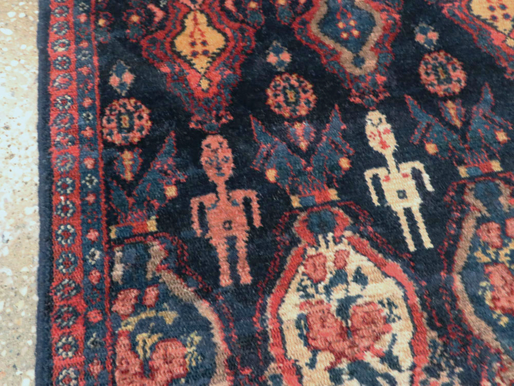 Vintage Persian Senneh Pictorial Rug (Pair: 1 of 2), No.25705 - Galerie Shabab