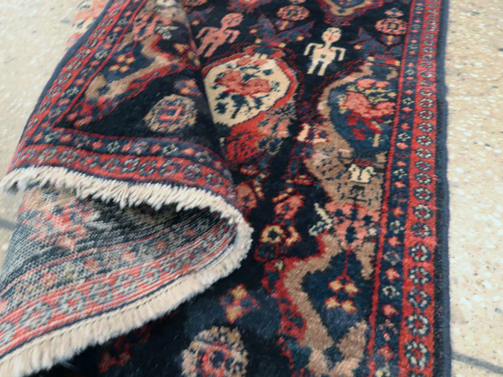 Vintage Persian Senneh Pictorial Rug (Pair: 1 of 2), No.25705 - Galerie Shabab
