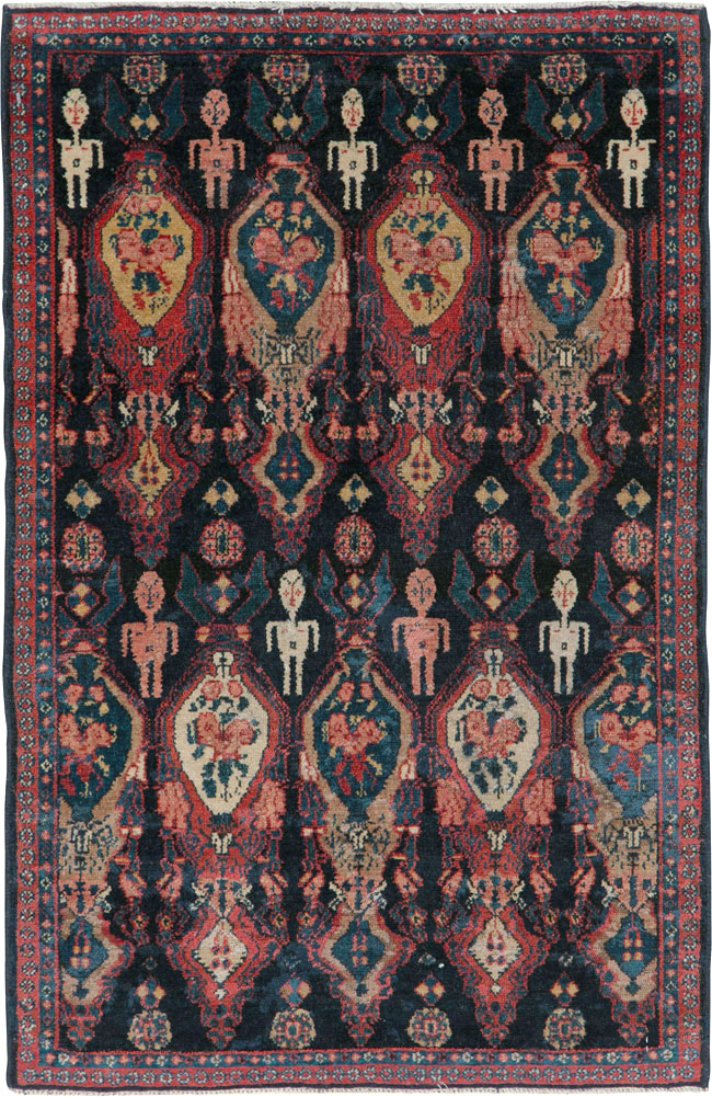 Vintage Persian Senneh Pictorial Rug (Pair: 2 of 2), No.25706 - Galerie Shabab