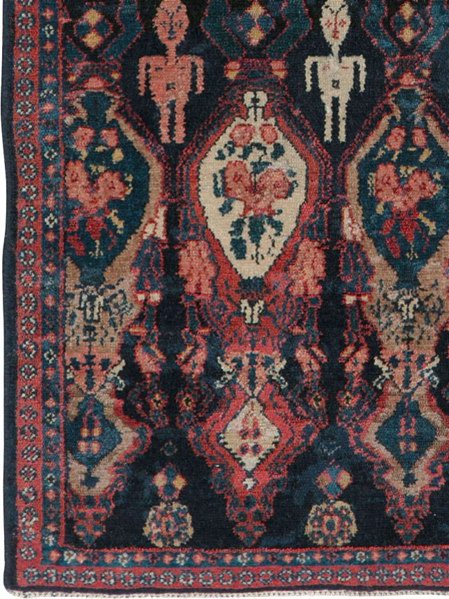 Vintage Persian Senneh Pictorial Rug (Pair: 2 of 2), No.25706 - Galerie Shabab