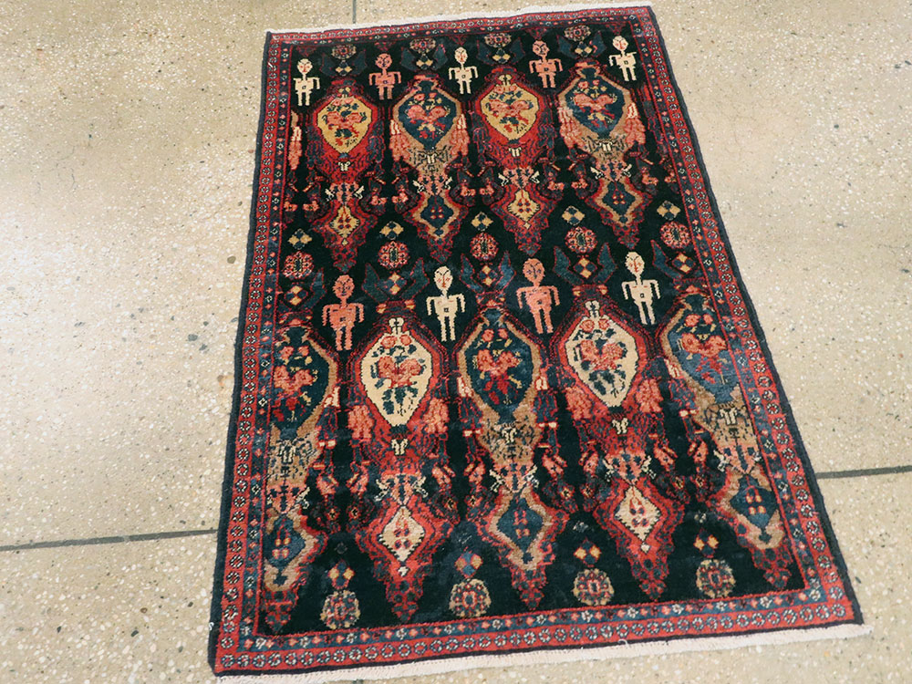 Vintage Persian Senneh Pictorial Rug (Pair: 2 of 2), No.25706 - Galerie Shabab