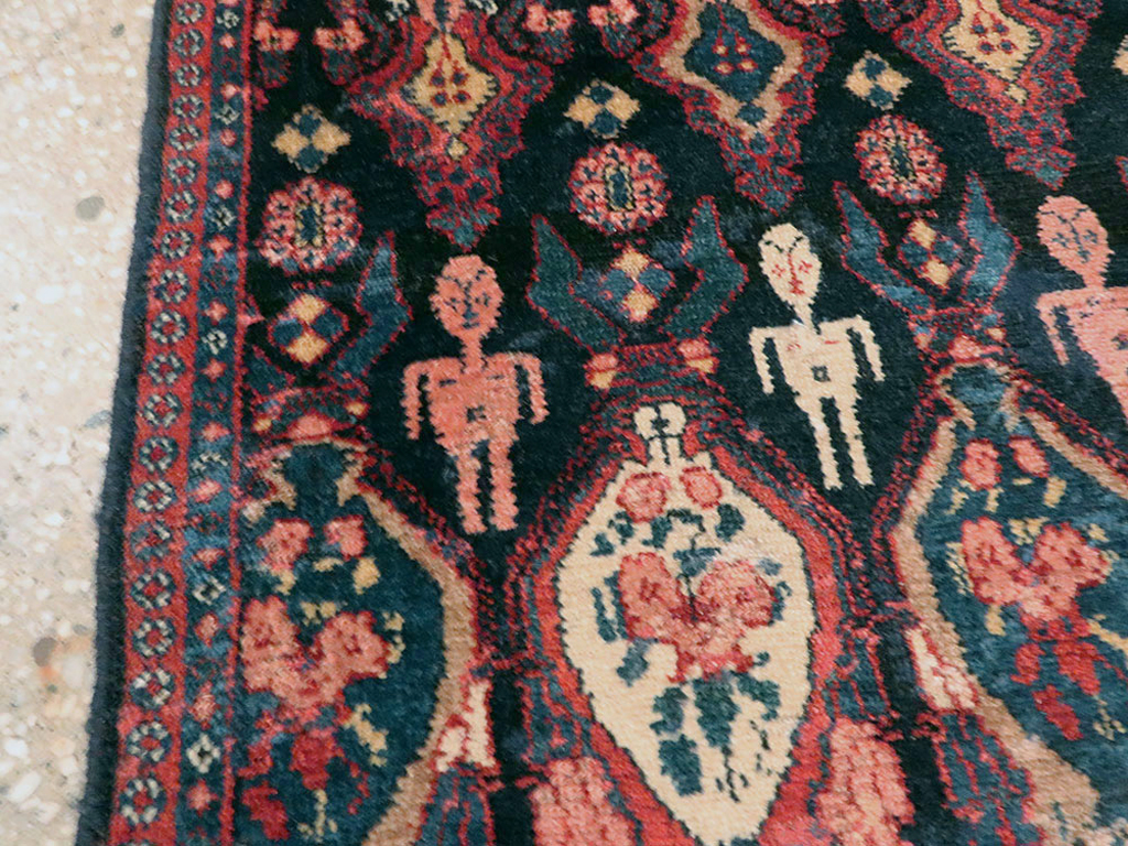 Vintage Persian Senneh Pictorial Rug (Pair: 2 of 2), No.25706 - Galerie Shabab