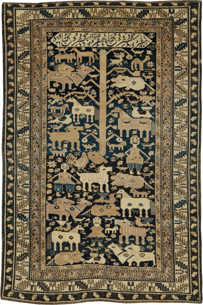 Antique Caucasian Shirvan Pictorial Rug, No.25720 - Galerie Shabab