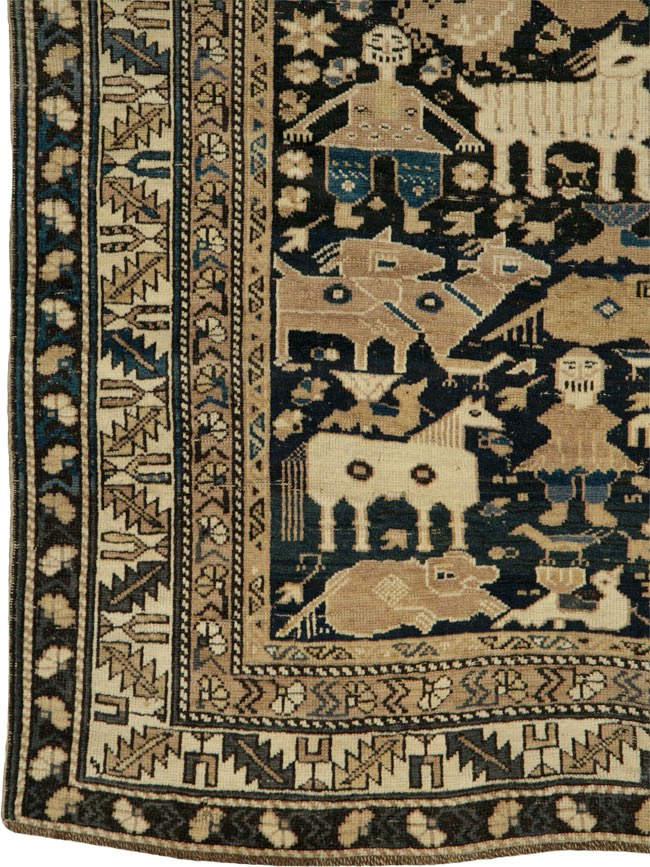 Antique Caucasian Shirvan Pictorial Rug, No.25720 - Galerie Shabab
