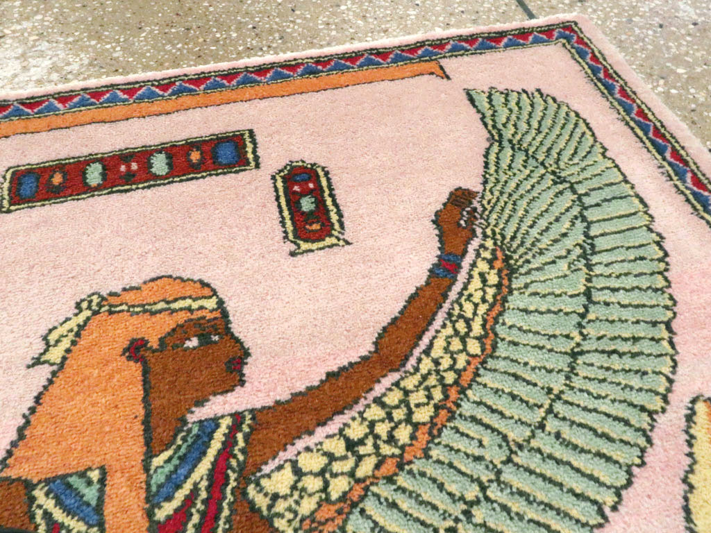 Vintage Goddess Isis Egyptian Pictorial Rug, No.25727 - Galerie Shabab