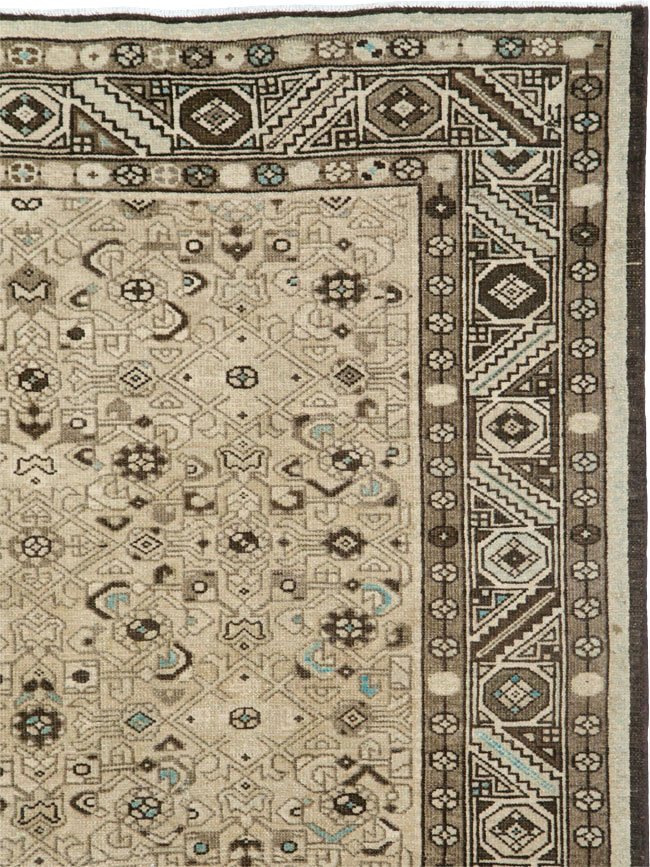 Vintage Persian Malayer Wide Gallery Runner, No.25739 - Galerie Shabab