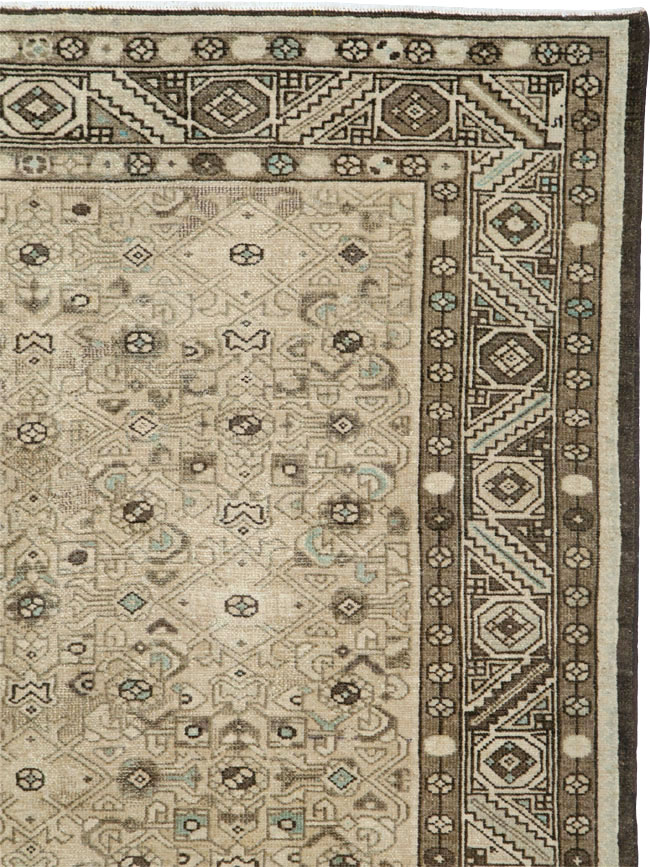 Vintage Persian Malayer Wide Gallery Runner, No.25739 - Galerie Shabab