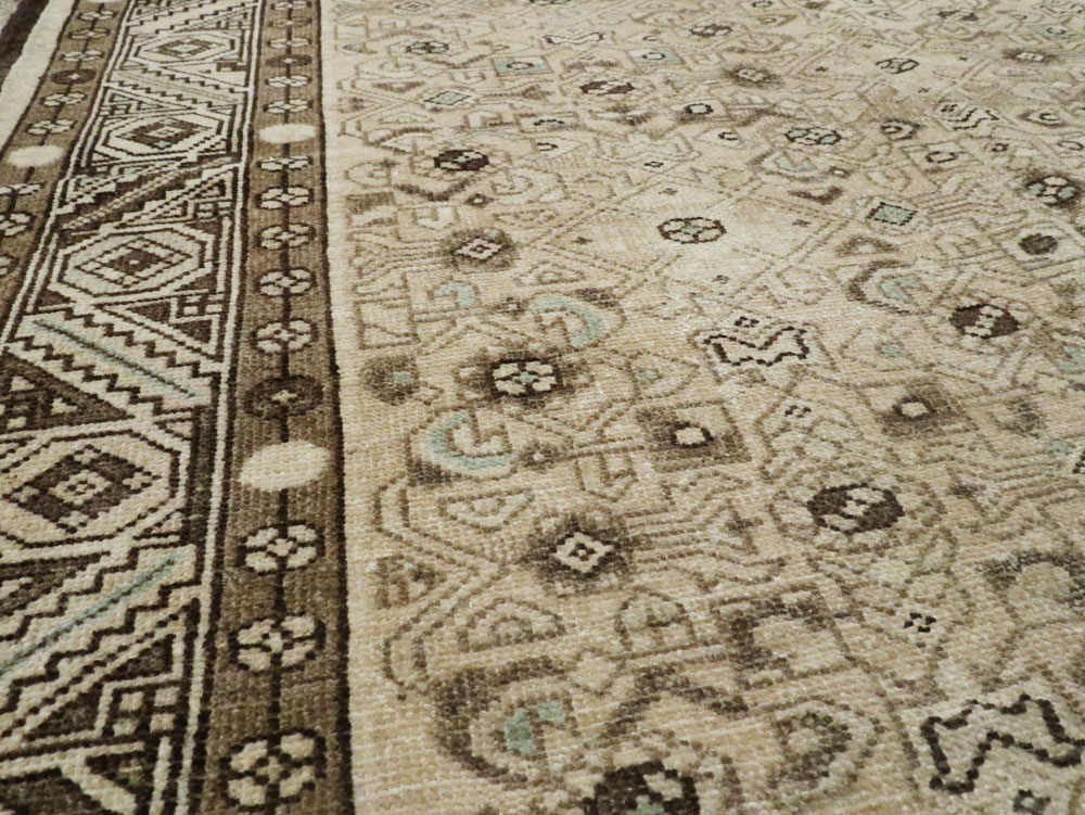 Vintage Persian Malayer Wide Gallery Runner, No.25739 - Galerie Shabab