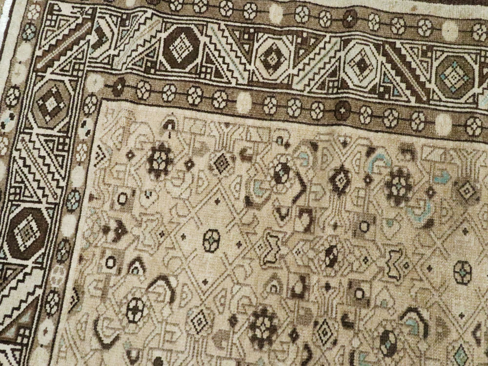 Vintage Persian Malayer Wide Gallery Runner, No.25739 - Galerie Shabab