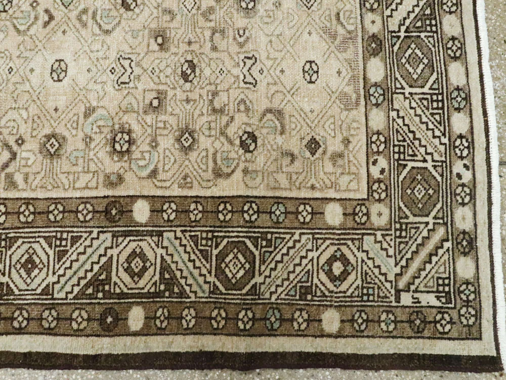 Vintage Persian Malayer Wide Gallery Runner, No.25739 - Galerie Shabab