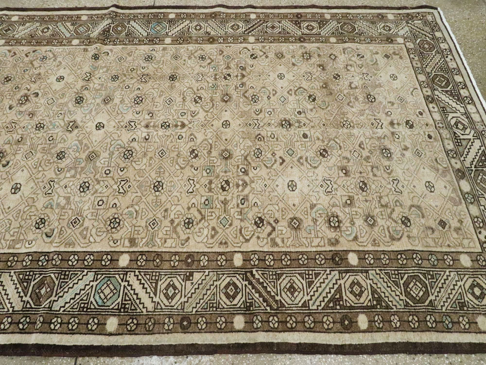 Vintage Persian Malayer Wide Gallery Runner, No.25739 - Galerie Shabab