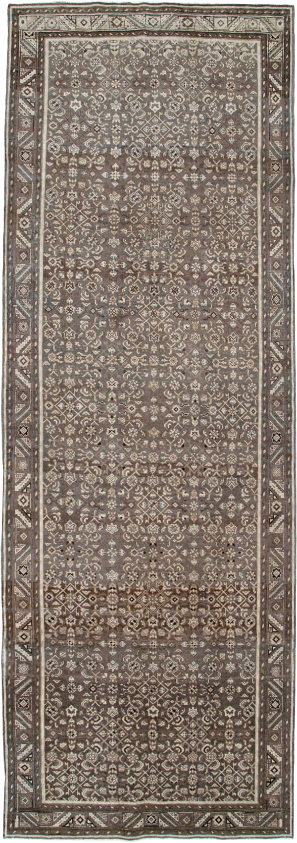Vintage Persian Malayer Wide Gallery Runner, No.25752 - Galerie Shabab