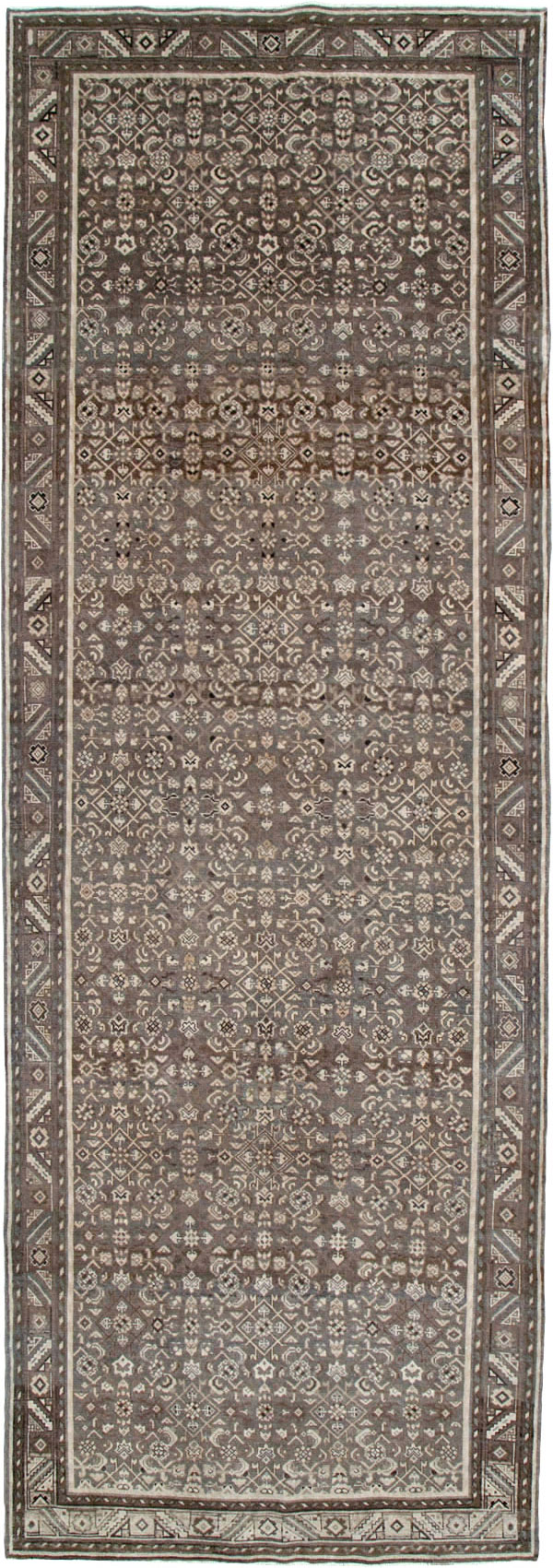 Vintage Persian Malayer Wide Gallery Runner, No.25752 - Galerie Shabab