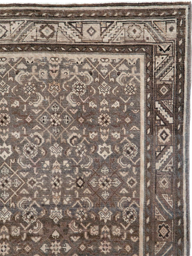 Vintage Persian Malayer Wide Gallery Runner, No.25752 - Galerie Shabab