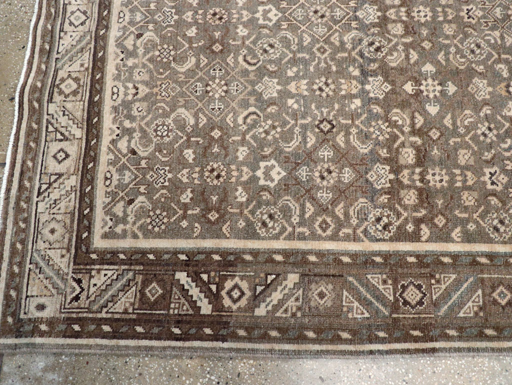 Vintage Persian Malayer Wide Gallery Runner, No.25752 - Galerie Shabab