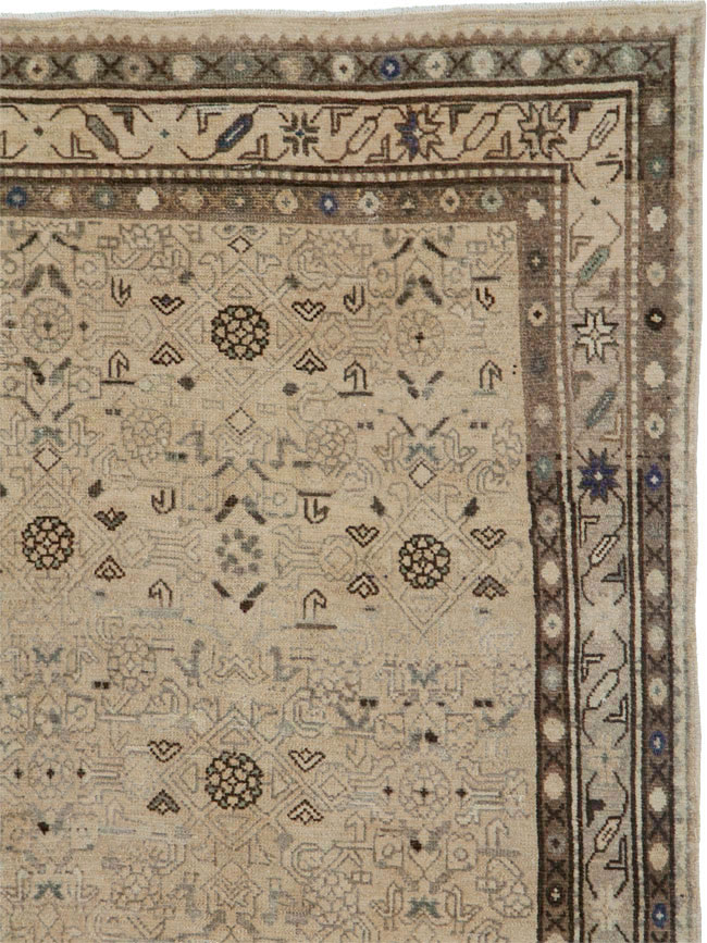 Vintage Persian Malayer Wide Gallery Runner, No.25759 - Galerie Shabab