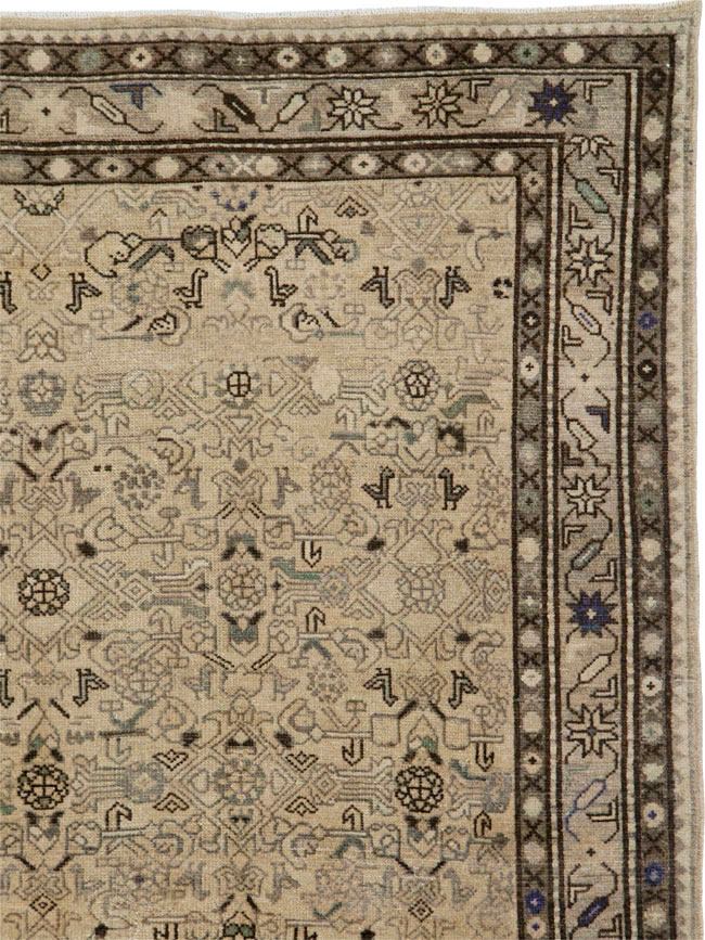 Vintage Persian Malayer Wide Gallery Runner, No.25759 - Galerie Shabab