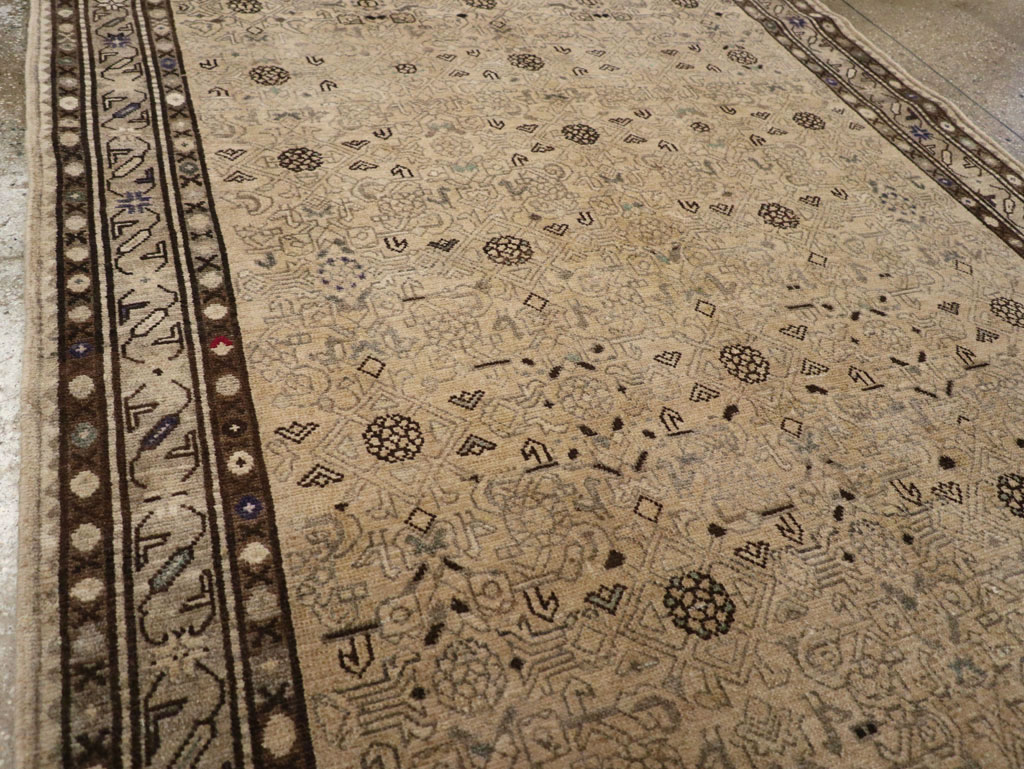 Vintage Persian Malayer Wide Gallery Runner, No.25759 - Galerie Shabab