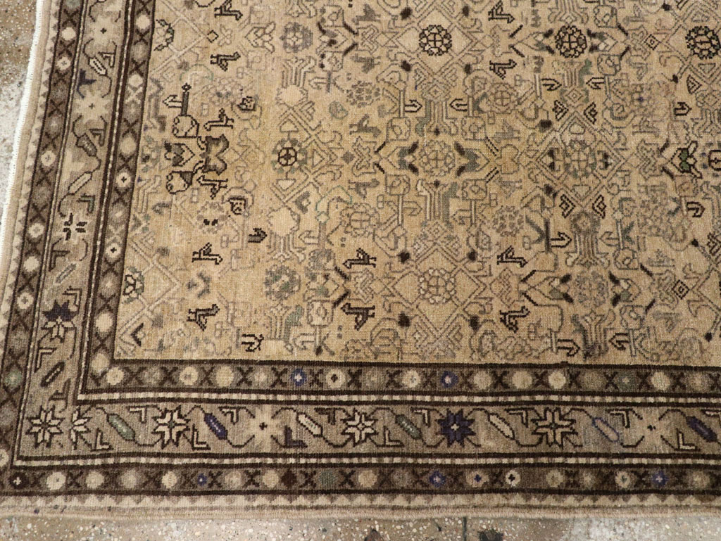 Vintage Persian Malayer Wide Gallery Runner, No.25759 - Galerie Shabab