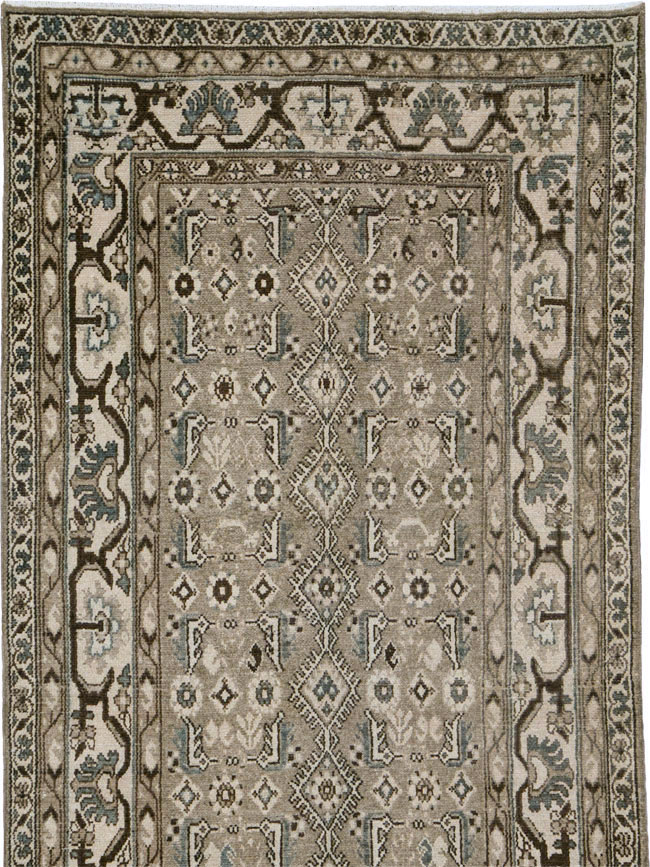 Vintage Persian Malayer Wide Gallery Runner, No.25764 - Galerie Shabab