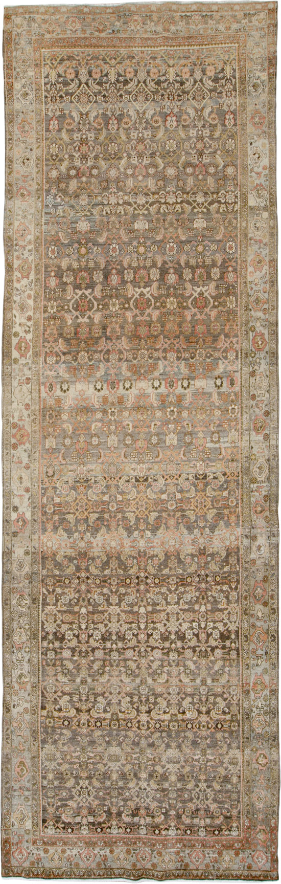 Vintage Persian Malayer Wide Gallery Runner, No.25776 - Galerie Shabab