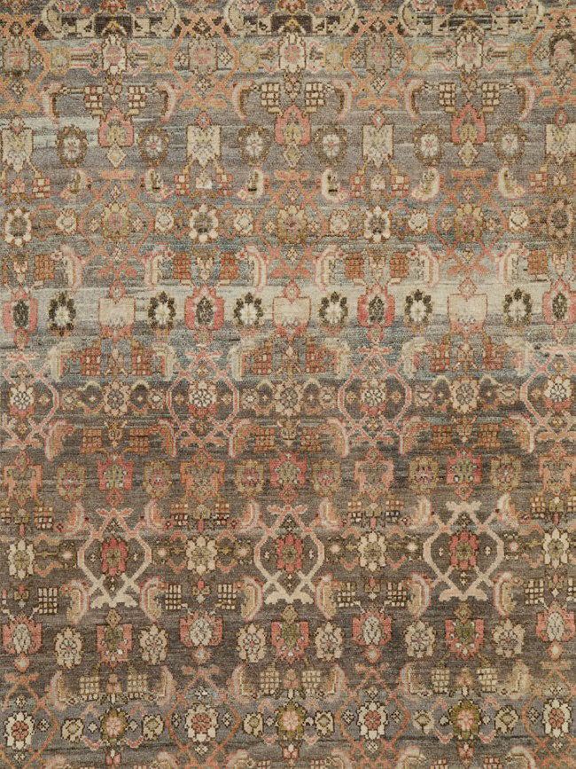 Vintage Persian Malayer Wide Gallery Runner, No.25776 - Galerie Shabab