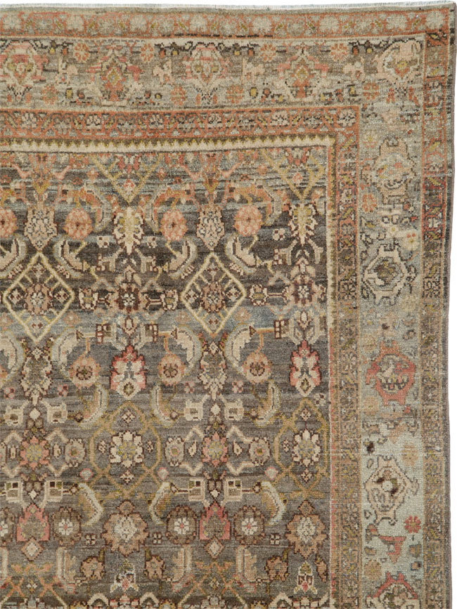 Vintage Persian Malayer Wide Gallery Runner, No.25776 - Galerie Shabab