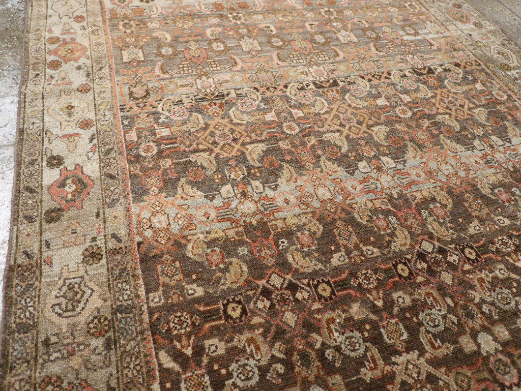 Vintage Persian Malayer Wide Gallery Runner, No.25776 - Galerie Shabab