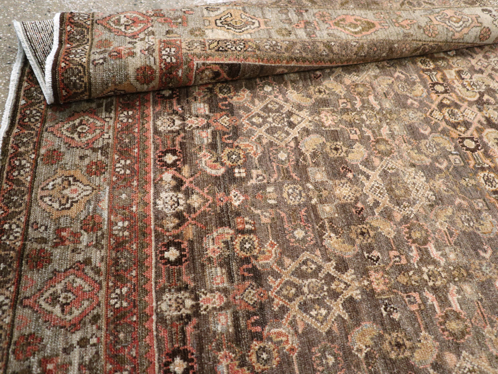 Vintage Persian Malayer Wide Gallery Runner, No.25776 - Galerie Shabab