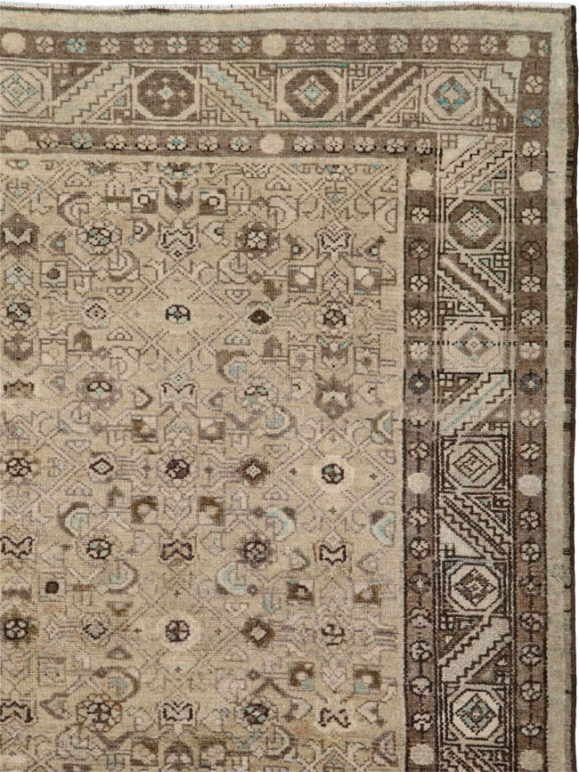 Vintage Persian Malayer Wide Gallery Runner, No.25783 - Galerie Shabab