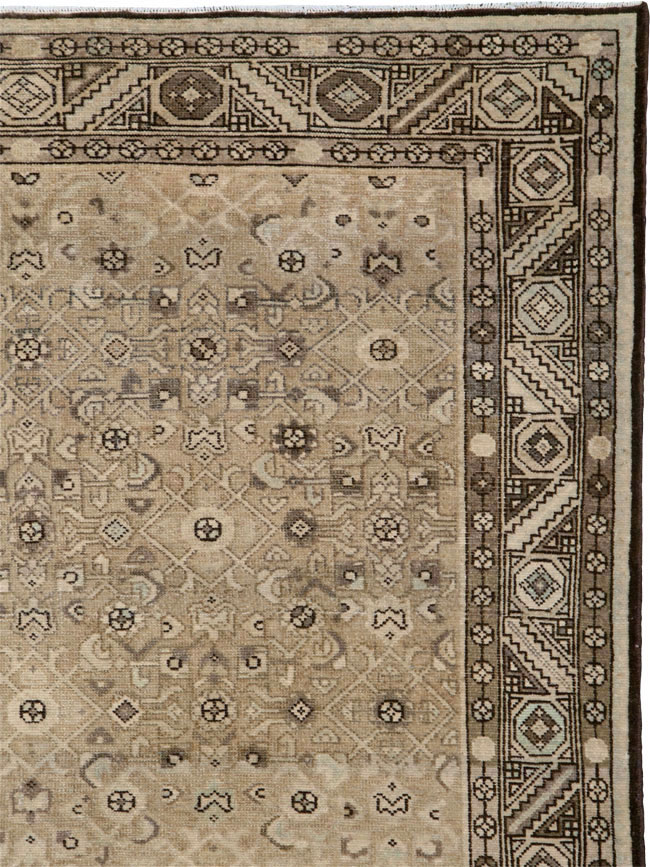 Vintage Persian Malayer Wide Gallery Runner, No.25783 - Galerie Shabab