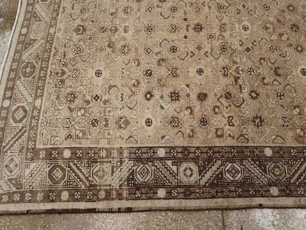 Vintage Persian Malayer Wide Gallery Runner, No.25783 - Galerie Shabab