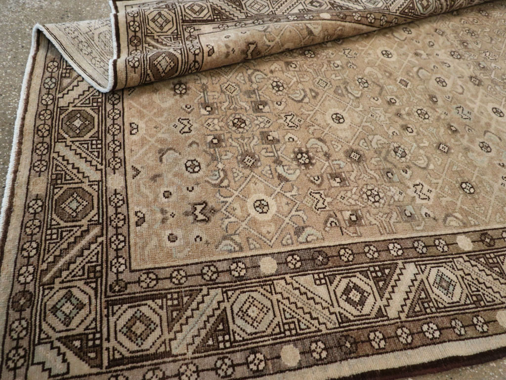 Vintage Persian Malayer Wide Gallery Runner, No.25783 - Galerie Shabab