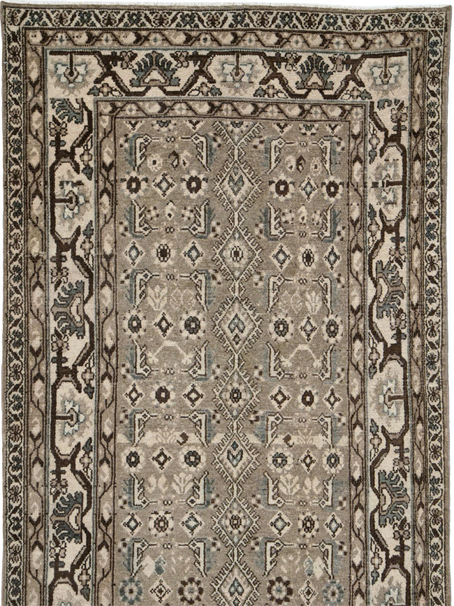 Vintage Persian Malayer Wide Gallery Runner, No.25803 - Galerie Shabab