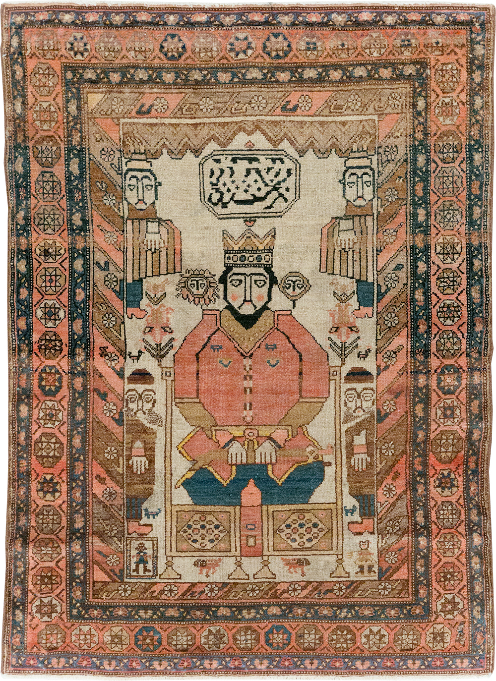 Antique Persian Pictorial Malayer Rug, No.25808 - Galerie Shabab