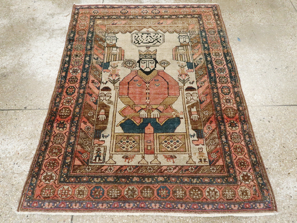 Antique Persian Pictorial Malayer Rug, No.25808 - Galerie Shabab