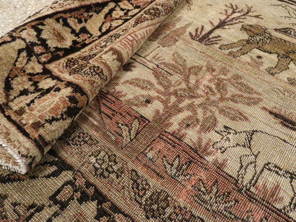 Antique Persian Pictorial Tabriz Rug, No.25828 - Galerie Shabab