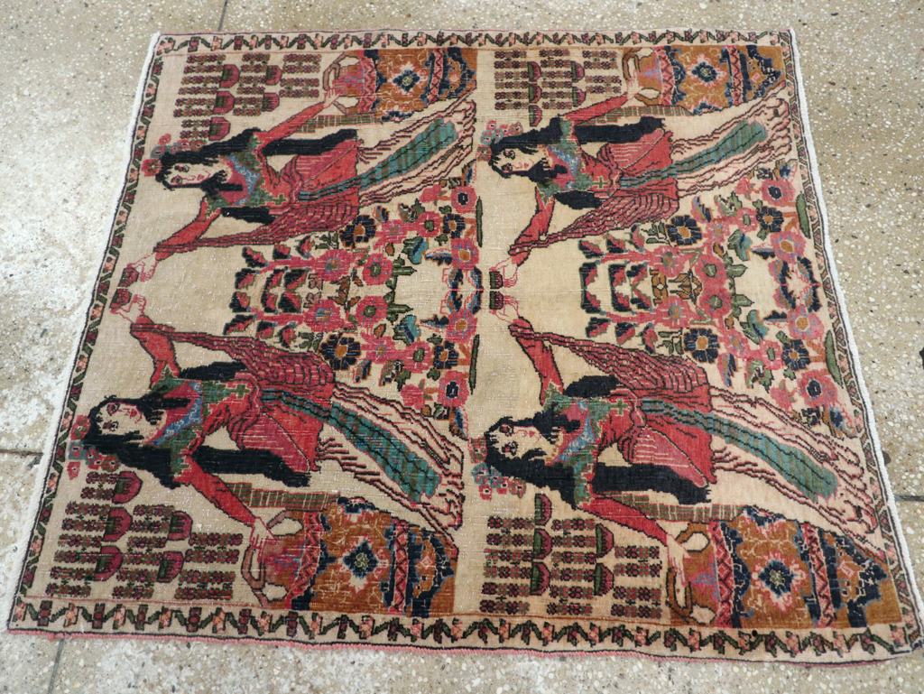 Vintage Persian Tabriz Pictorial Rug, No.25829 - Galerie Shabab