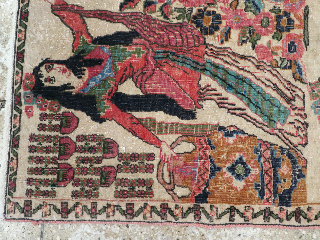 Vintage Persian Tabriz Pictorial Rug, No.25829 - Galerie Shabab