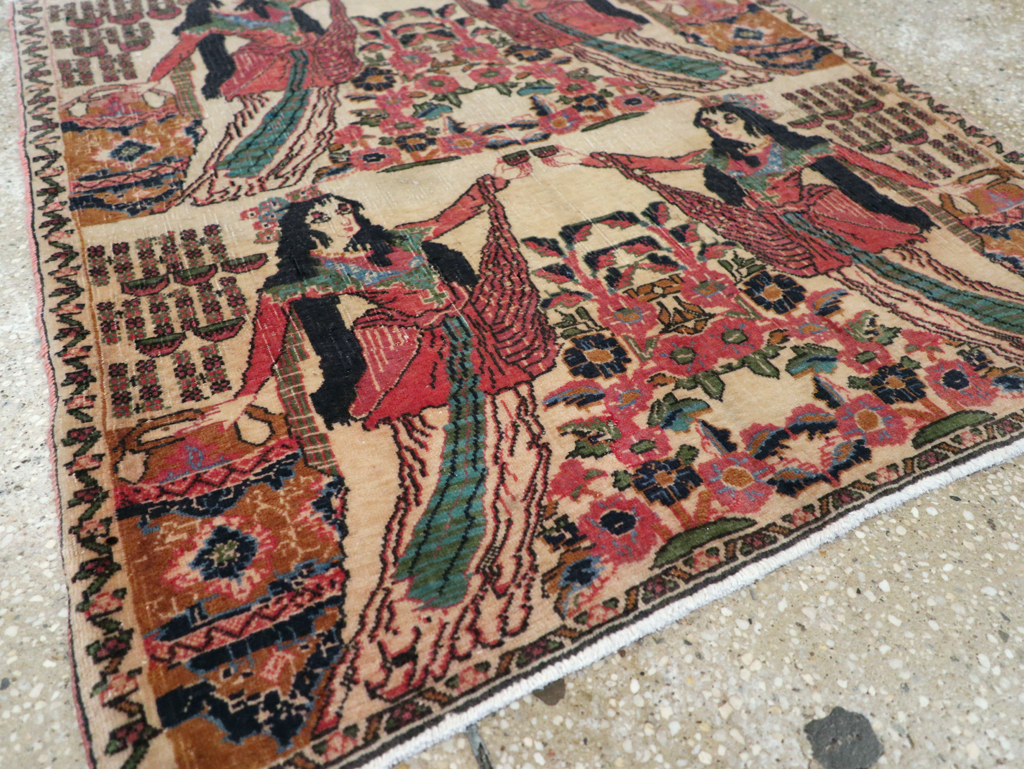 Vintage Persian Tabriz Pictorial Rug, No.25829 - Galerie Shabab