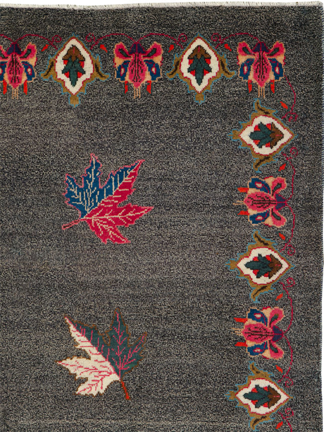 Vintage Persian Mashad Art Deco Carpet, No.25850 - Galerie Shabab