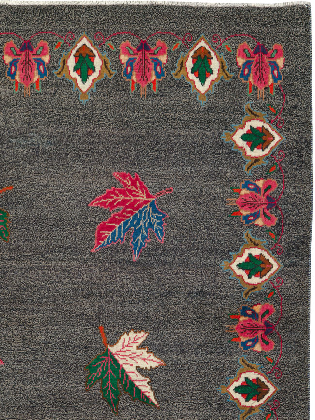 Vintage Persian Mashad Art Deco Carpet, No.25850 - Galerie Shabab