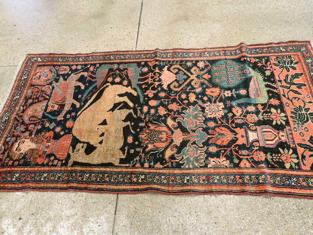 Antique Persian Malayer Pictorial Rug, No.25857 - Galerie Shabab