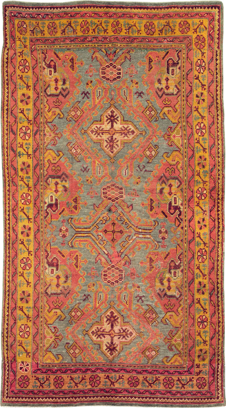 Antique Turkish Oushak Gallery Rug, No.25859 - Galerie Shabab