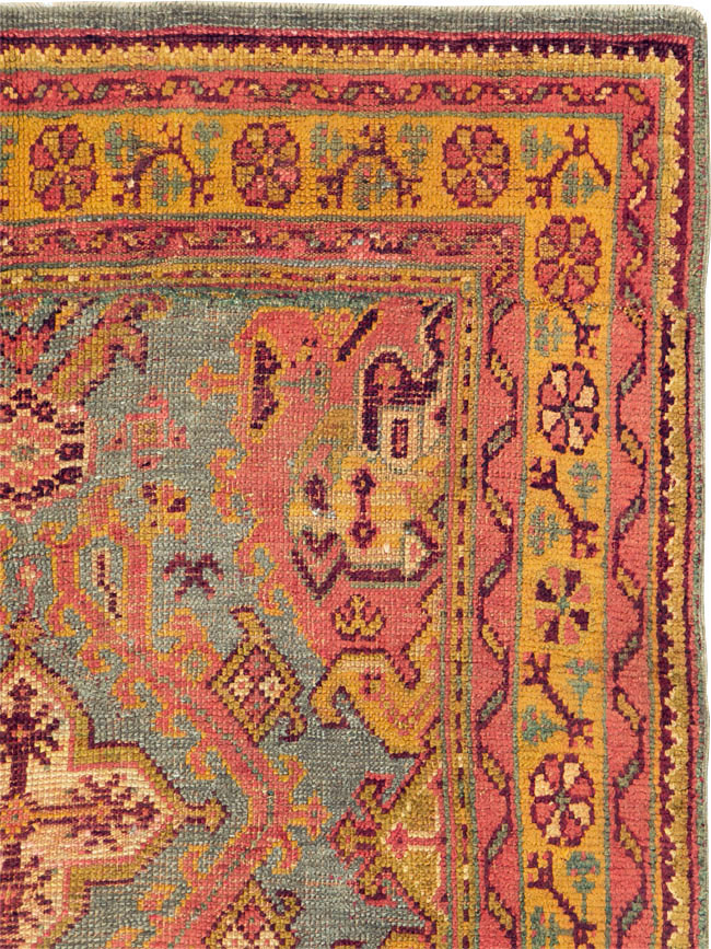 Antique Turkish Oushak Gallery Rug, No.25859 - Galerie Shabab