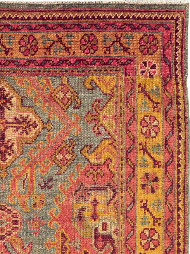 Antique Turkish Oushak Gallery Rug, No.25859 - Galerie Shabab