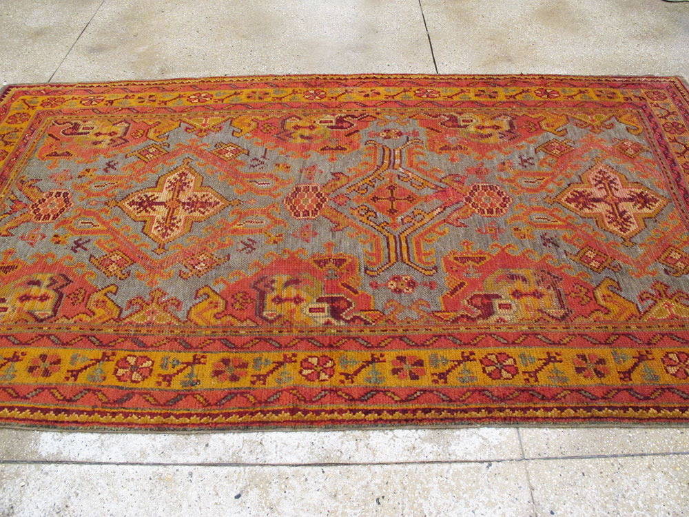 Antique Turkish Oushak Gallery Rug, No.25859 - Galerie Shabab