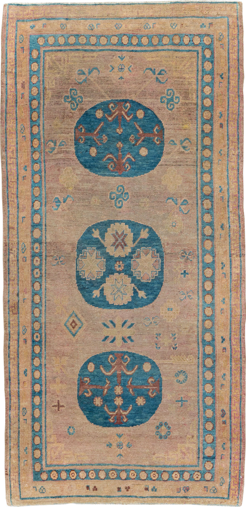Antique East Turkestan Khotan Accent Rug, No.25862 - Galerie Shabab
