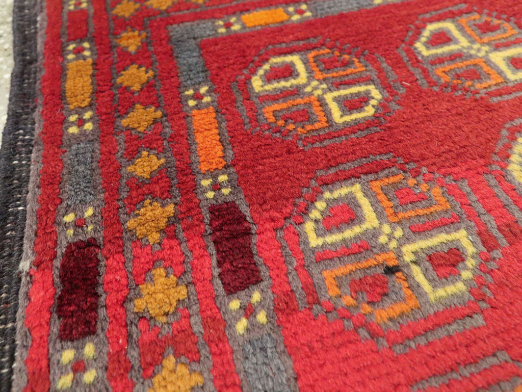 Vintage Persian Turkoman Tribal Throw Rug, No.25864 - Galerie Shabab